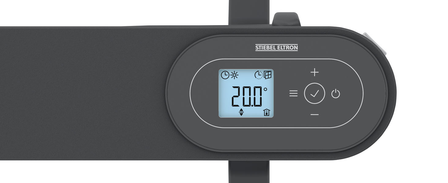 Електричний конвекторний обігрівач Stiebel Eltron 2 kW, для площі 25 м², з терморегулятором, на колесах, чорний, TÜV-сертифікований