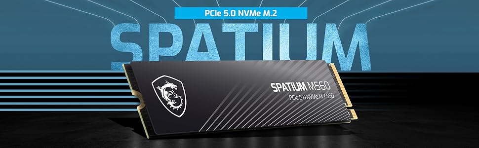 SSD накопичувач MSI Spatium M560 1 TB PCIe 5.0 NVMe M.2 – висока швидкість, 3D NAND, захист даних, 600 TBW