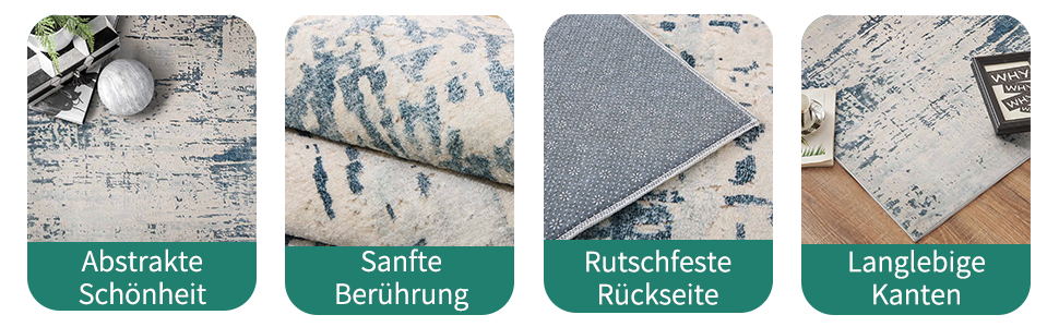 Килим з коротким ворсом для вітальні: абстрактний дизайн, сірий колір, 120 x 160 см