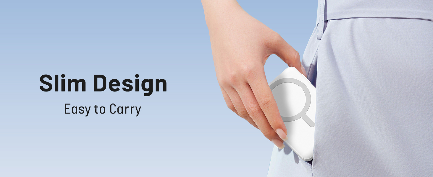 Power Bank Azmuth MagSafe 10000mAh для iPhone з LED дисплеєм, бездротова зарядка, білий