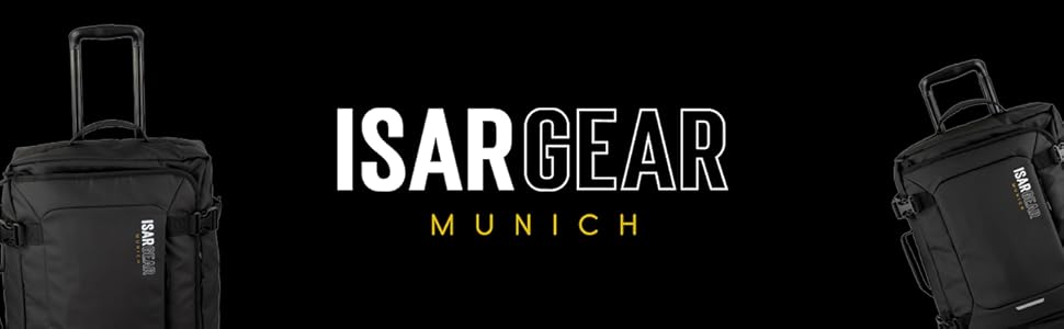 Чемодан ручної поклажі Isar Gear® з 2 колесами (50x35x20 см) - Легкий дорожній чемодан 20 літрів з тканини, ручний ролер, м'який кейс (Softcase) чорного кольору з колесами, висота 50 см