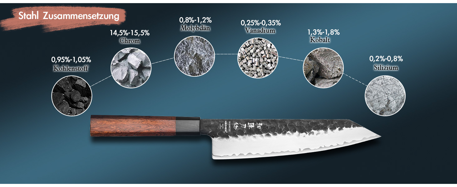 Японський ніж Kiritsuke Messer 21.5 см, сталь 3 шари, професійний, ручка з червоного дерева, дерев'яна піхва