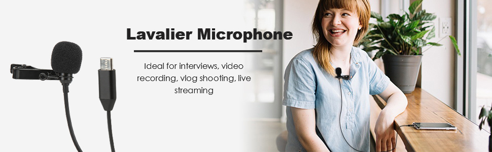 Мікрофон-лавал'єр Goshyda з Type-C, HiFi звук, шумозаглушення, для Insta360 ONE X2 та смартфонів з USB-C