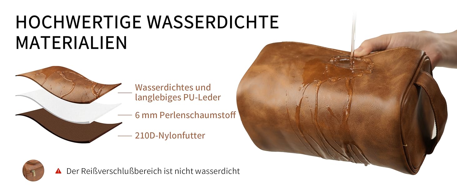 Чоловіча дорожня косметичка Easycosy з лазерним гравіюванням, шкіряна, на блискавці, червоно-коричнева. Ідеальний подарунок для чоловіків, тата, дідуся, колеги.