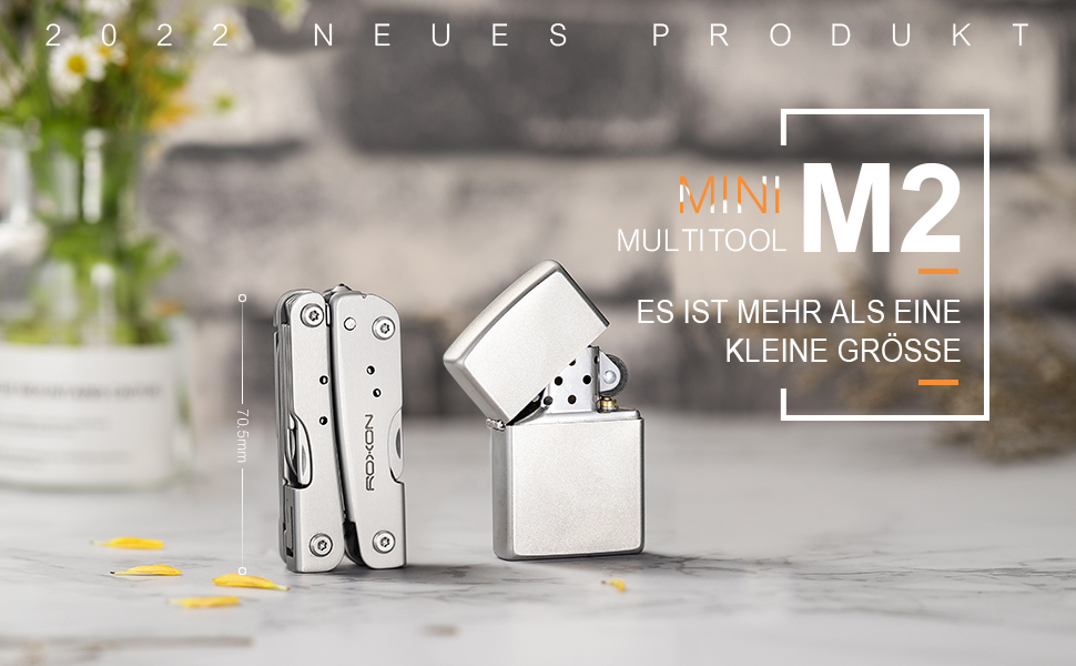 Мультитул ROXON M2 Mini Storm 14 в 1 з розкладною ножицями та без набору біт