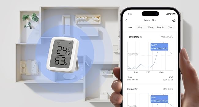 Набір з 3-х розумних термометрів-гігрометрів SwitchBot для дому, Bluetooth сенсор температури та вологості з попередженням і зберіганням даних, для дитячої кімнати, гаража