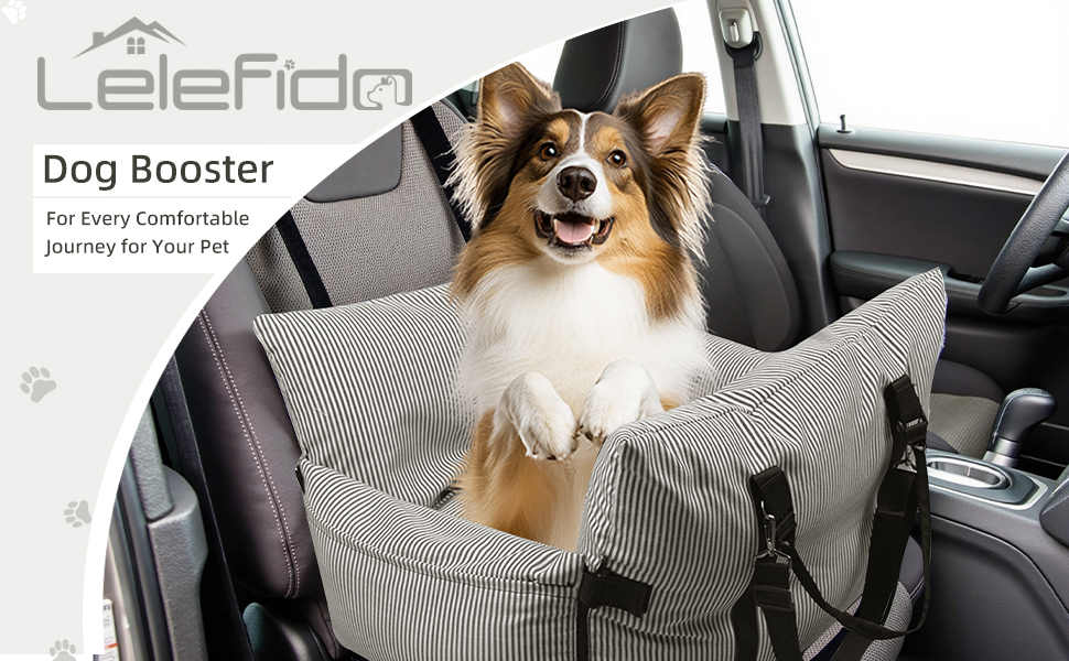 Автокрісло для собак маленьких та середніх порід до 18 кг, з ременями безпеки та кишенями для зберігання, антиковзаюча підкладка (морські смуги) (Коричневе, 76.2x52 см)