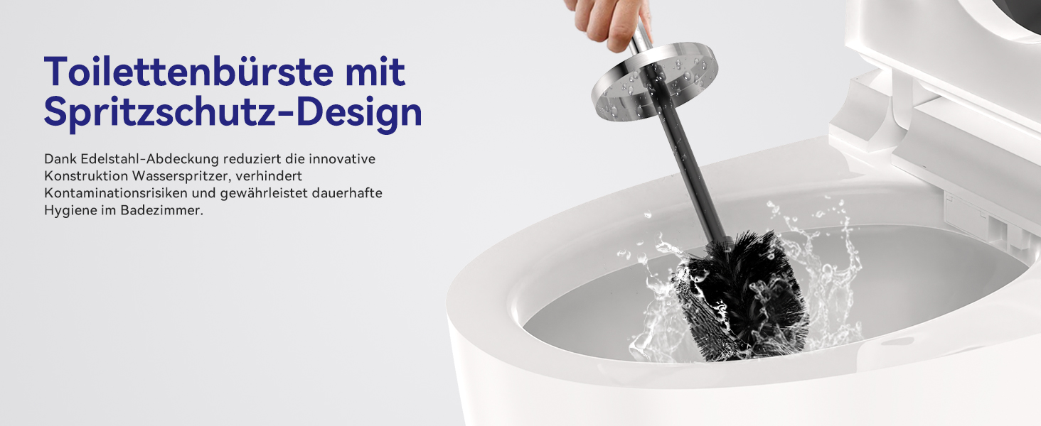 Набір для туалету DOWRY: щітка для унітазу з тримачем, 2 насадки, металева, для ванної кімнати (сріблястий, циліндричний)