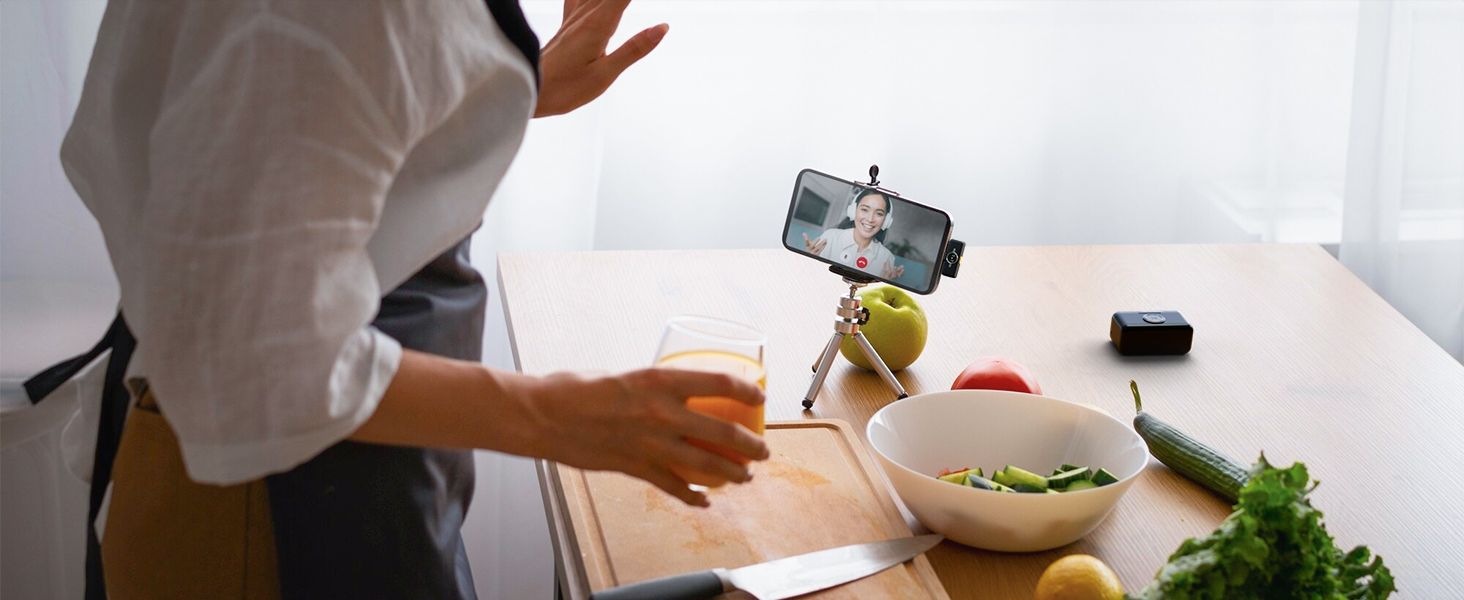 NearStream Бездротовий петличний мікрофон для iPhone/Android, AWM25T, Lightning/USB-C, шумозаглушення, 24 години роботи, для стрімінгу, влогів, подкастів