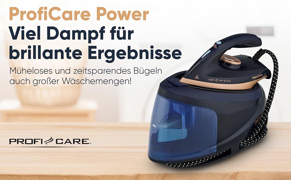 Станція парогенератора ProfiCare® PC DBS 3127 з керамічною підошвою Superglide, 2400W, 150 г/хв, 4 Bar, до 80 хв безперервної роботи