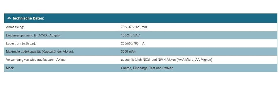 Зарядний пристрій Technoline BC 700 Set + акумулятор V56706 чорного кольору