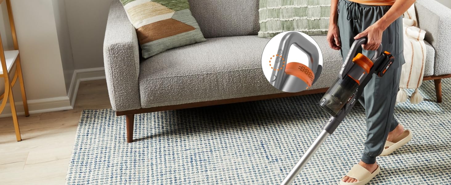 Акумуляторний пилосос WORX 20V WX038: потужний, бездротовий, для дому та авто, з 2 акумуляторами та зарядним пристроєм