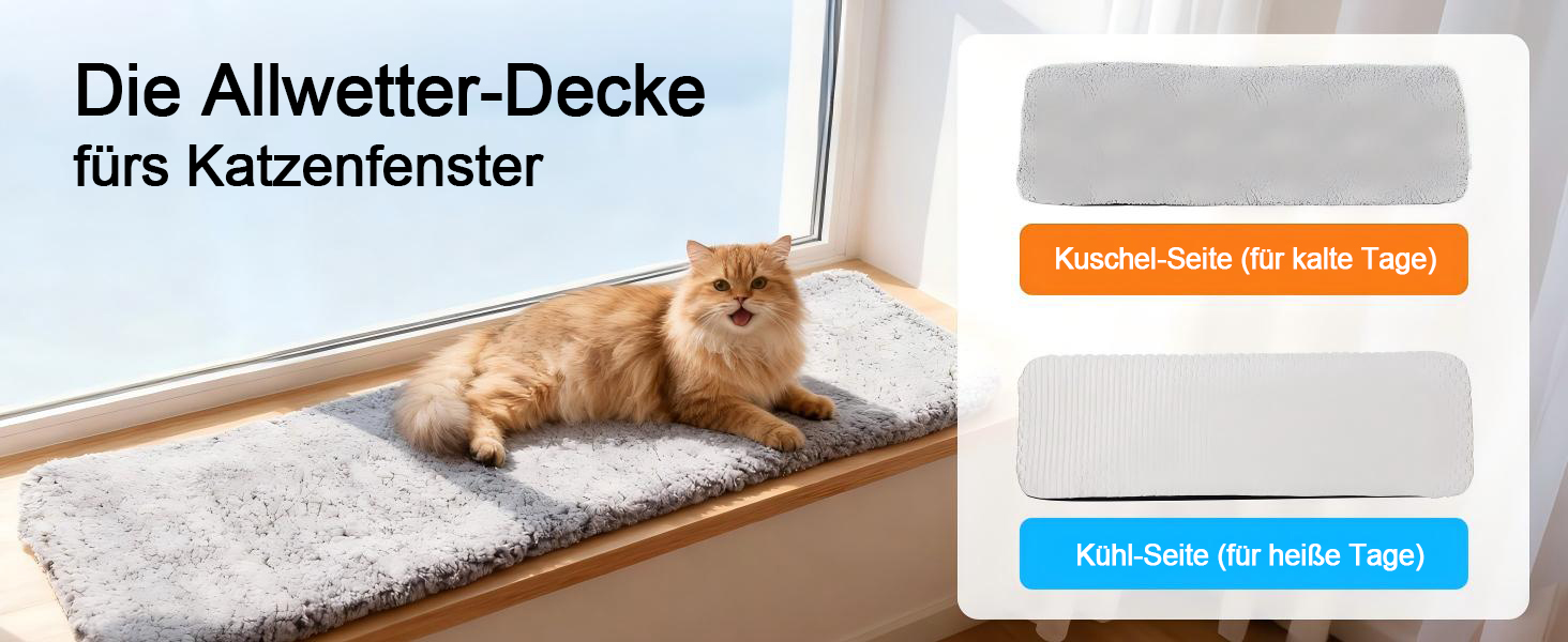 Килимок-ліжко для котів Pet Prime на підвіконня, 90 x 28 см, сірий, з 2 чохлами, теплий та прохолодний, машинне прання