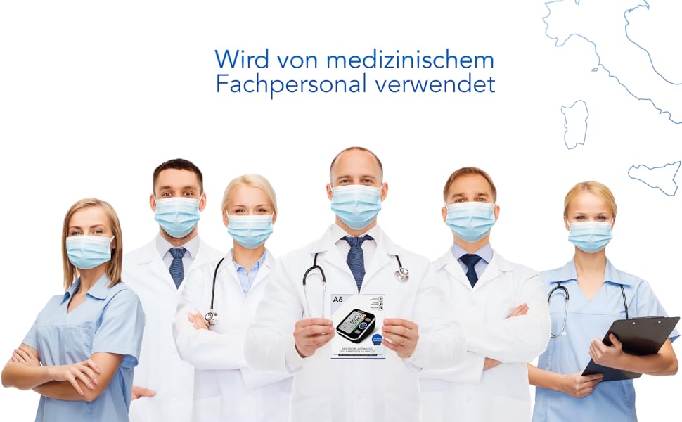 Тонометр на плече AIESI® Oberarm автоматичний цифровий професійний для дорослих A6, 120 пам'ять, мережевий адаптер та USB, гарантія 24 місяці