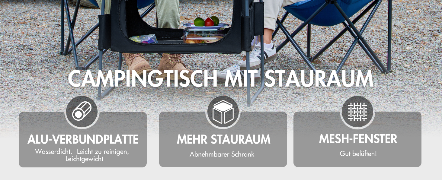 Складний кемпінговий стіл Portal зі зберіганням, портативний міні-стіл для пікніка, саду, балкону