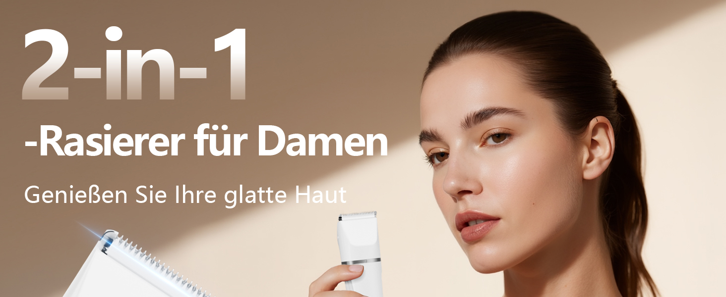 Електричний жіночий епілятор та тример 2-в-1 Intimrasierer, для догляду за тілом та зоною бікіні, вологостійкий, подарунок для жінок