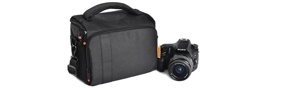 Сумка для камери FOSOTO з дощовиком (чорна) - сумісна з Canon, Nikon, Sony, Olympus