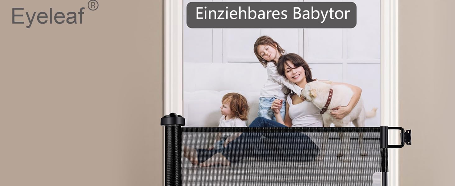 Захисний бар'єр для дитячих воріт, розтяжний 0-150 см, для дітей, котів та собак, внутрішнє та зовнішнє використання (Чорний-150 см)