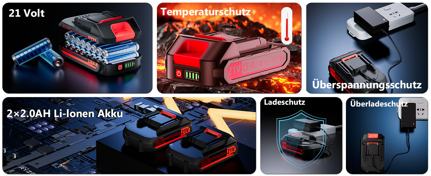 Акумуляторний шуруповерт 21V з акумулятором 4000mAh, 45Nm, 25+3 положення, 2 швидкості, LED, 2 акумулятори 2.0Ah, зарядний пристрій, для дому та саду, DIY проєкти (жовтий)