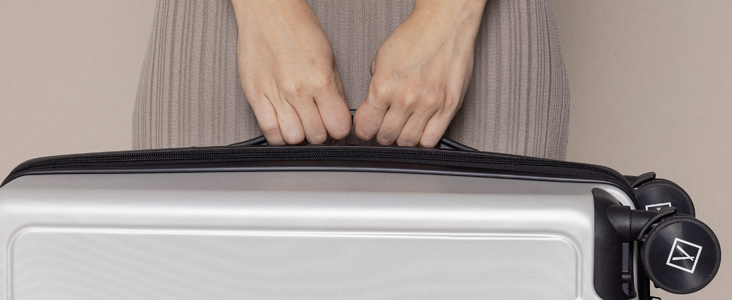 Чемодан ручної поклажі NUMADA PackPro T20 (56x37x22cm) з TSA-замком та 4 колесами. Жорсткий корпус, внутрішні відділення, світло, міцний (Сірий)