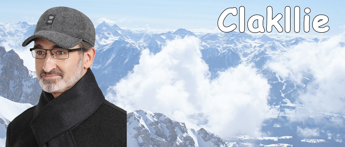 Кепка бейсболка чоловіча Clakllie зимова тепла з флісу та вушками, сіра