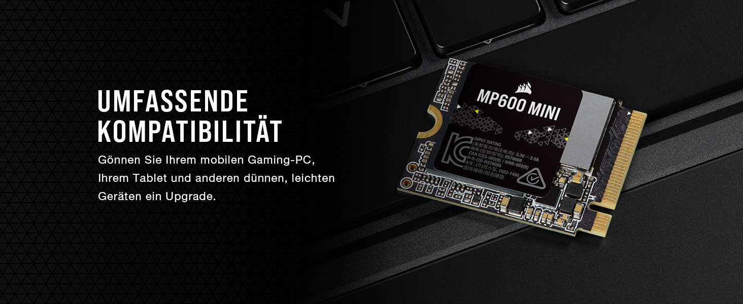 SSD Corsair MP600 MINI 2TB M.2 NVMe PCIe Gen4 – 7000 MB/s – для Steam Deck та Microsoft Surface