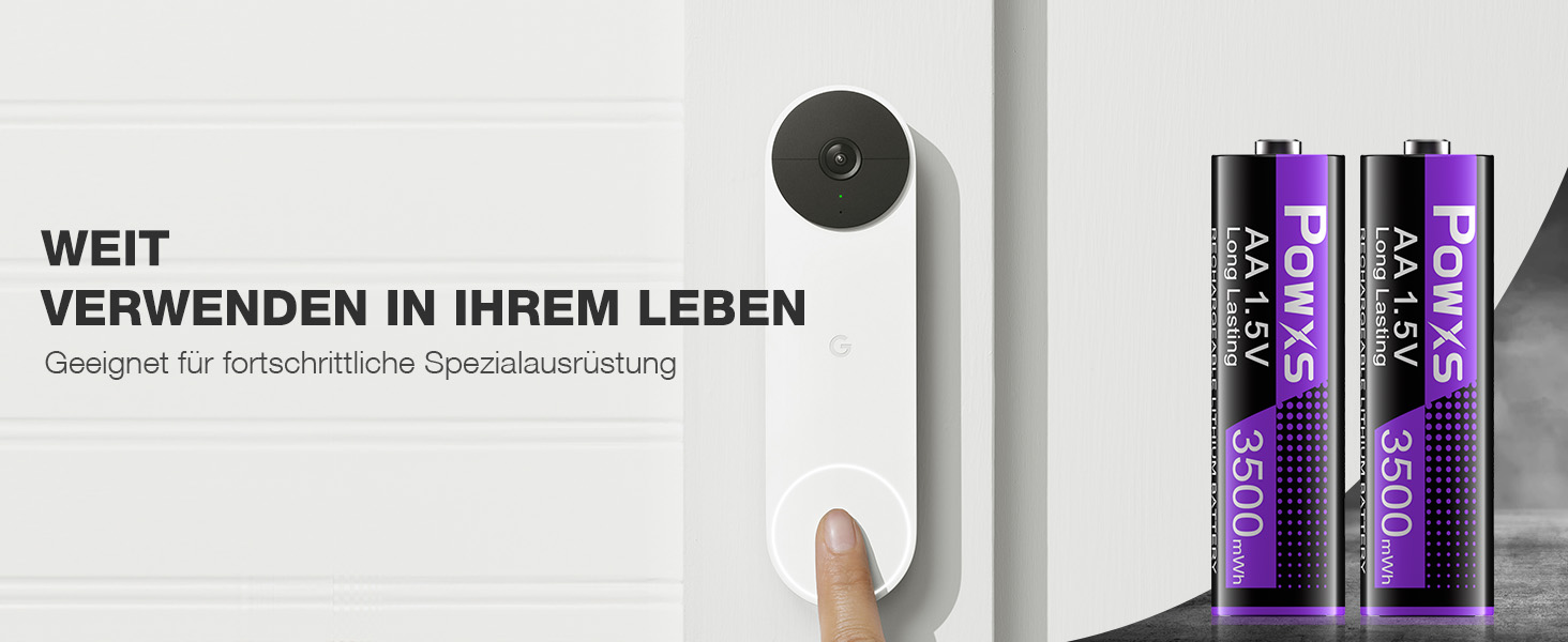 Акумулятори POWXS 8x 3500mAh AA Lithium з 8-порідним швидким зарядним пристроєм з LCD-дисплеєм | Швидка зарядка та стабільна напруга 1.5V | Для геймпадів, LED-ліхтарів, пультів дистанційного керування