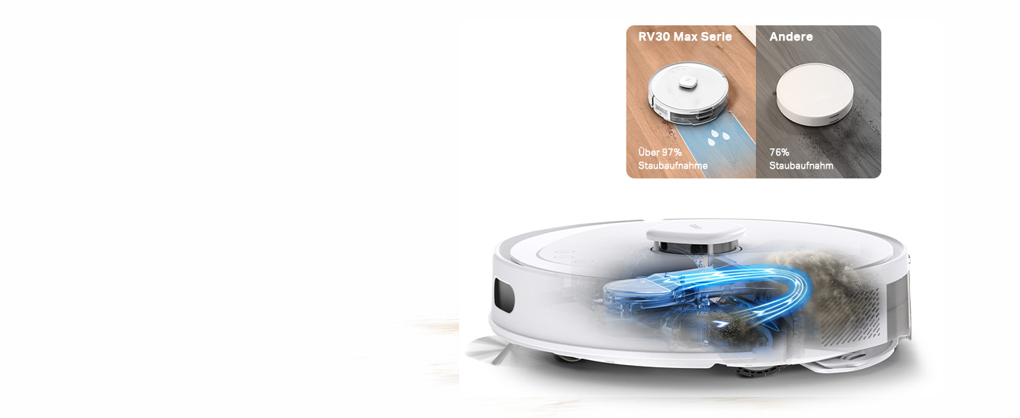 Робот-пилосос Tapo RV30 Max Plus з функцією миття та автоматичною станцією самостійного очищення, 5300Pa, LiDAR+IMU, голосове керування Alexa & Google Assistant, білий