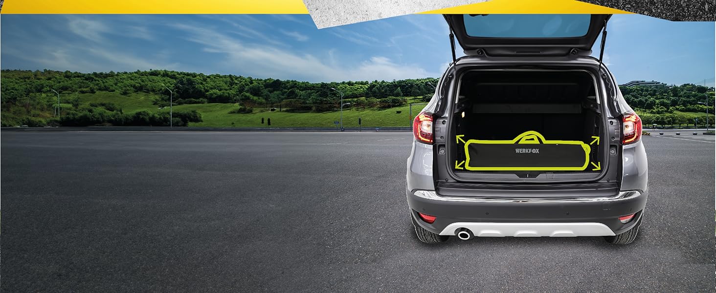 Складаний туристичний стіл Werkfox: регульована висота, 90x51 см, до 30 кг, з сумкою