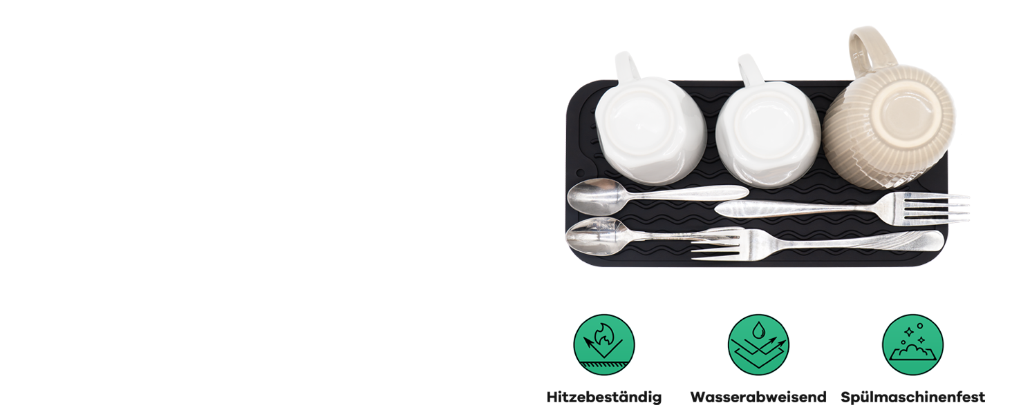 Килимок для сушіння посуду Netrox Silikon 30x15 см - харчовий, неслизький, термостійкий до 230°C