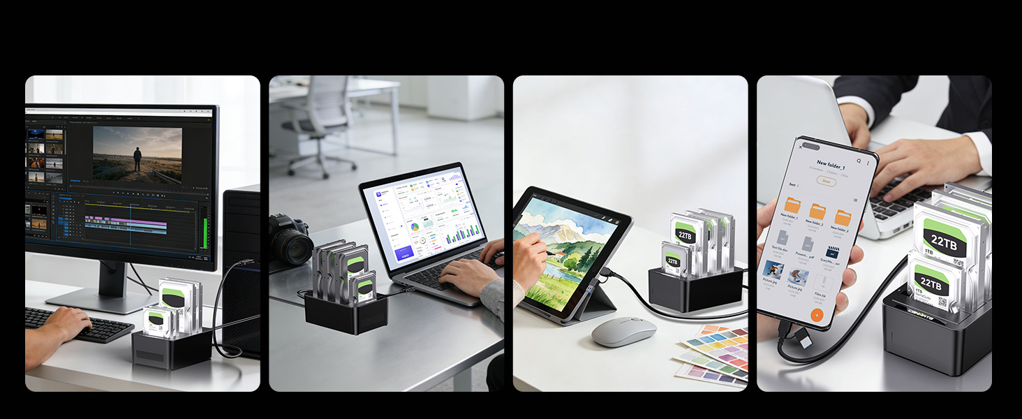 Док-станція для жорстких дисків CENMATE на 3 слоти для SATA HDD/SSD 2.5