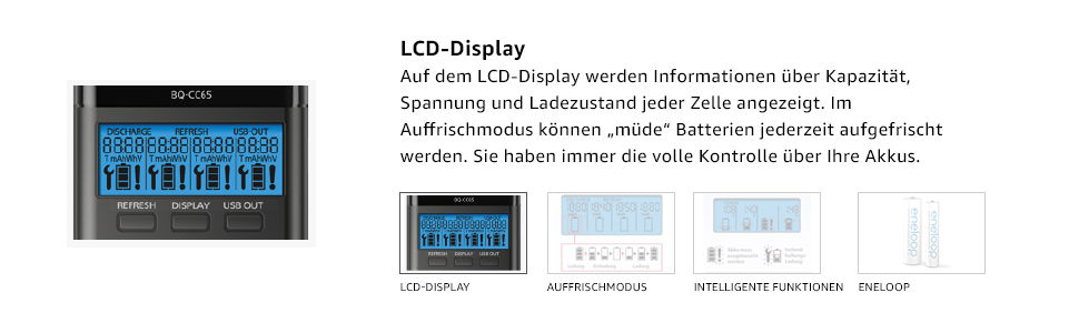 Зарядний пристрій Panasonic Eneloop Pro для акумуляторів 44200, AA/AAA з LCD-дисплеєм та функцією Refresh