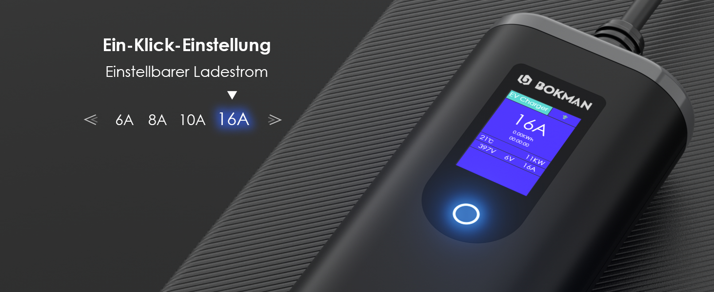 Кабель для зарядки електромобілів Bokman Typ 2 з CEE роз'ємом, 5 метрів, 6-16A, 11kW, 3-фазний, IP65 вологостійкий, портативний зарядний пристрій для електромобілів, мобільна зарядка, станція зарядки, IEC 62196-2, з сумкою та мікрофіброю