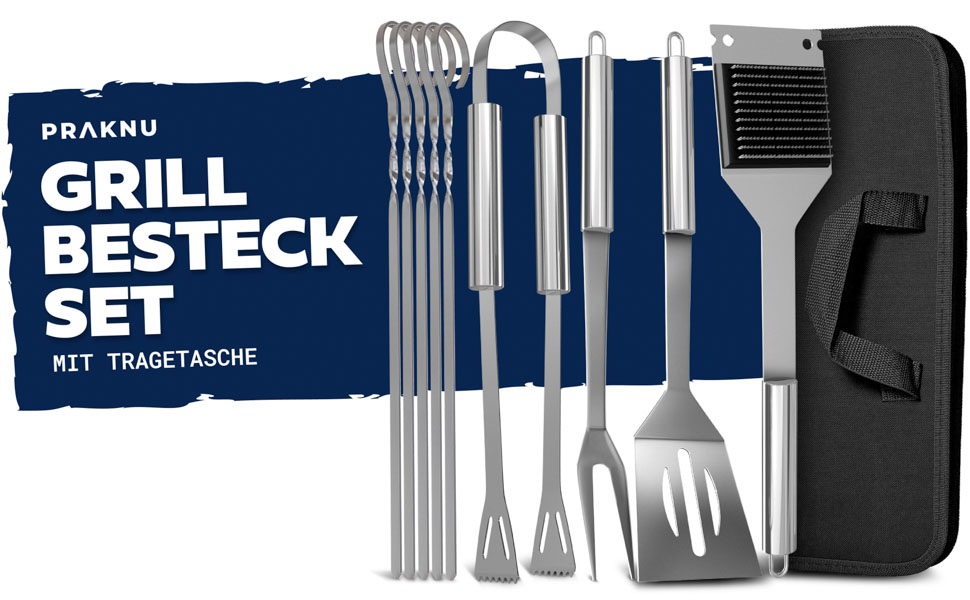 Набір грилю з нержавіючої сталі Essentielles - стійкий до нагрівання та корозії, з практичною сумкою