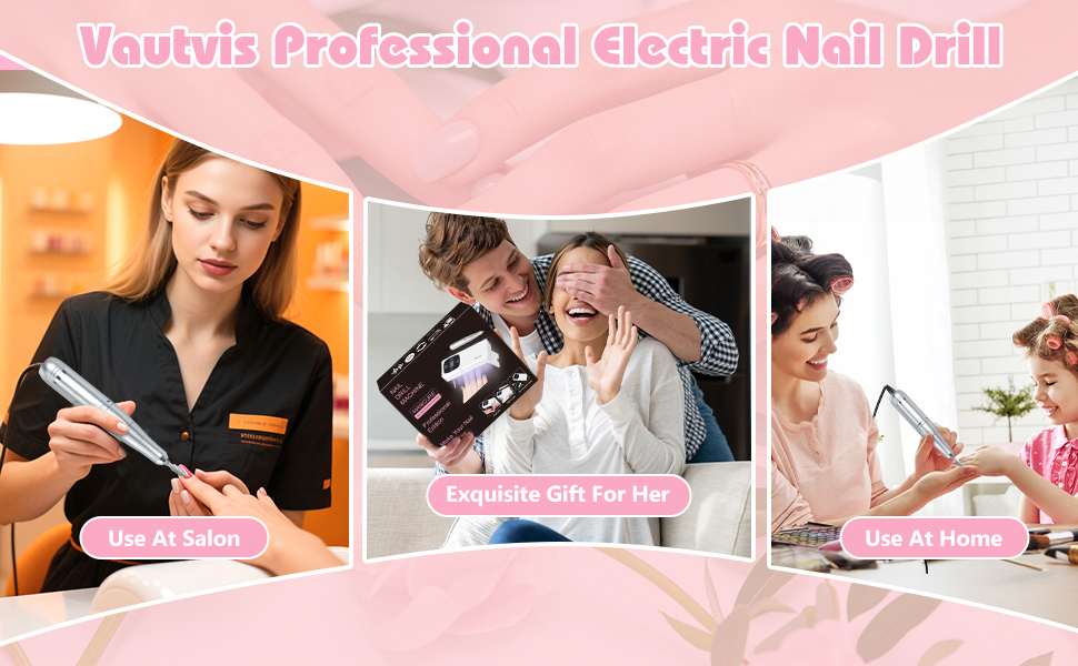 Електричний нагрівач для нігтів 2-в-1, професійний, 45000 об/хв, манікюрний набір, фрезер для гелю та акрилу