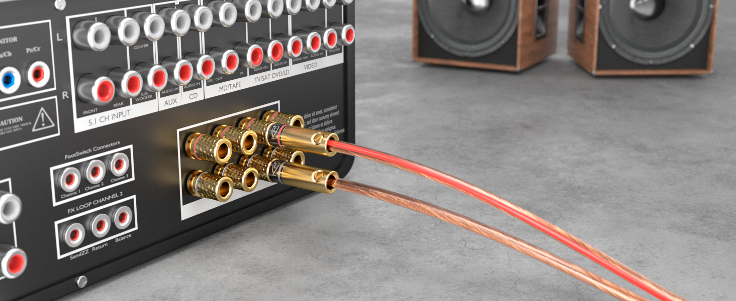 Бананові конектори KabelDirekt (5 пар) - для акустичних кабелів до 6 мм², позолочені, гвинтові