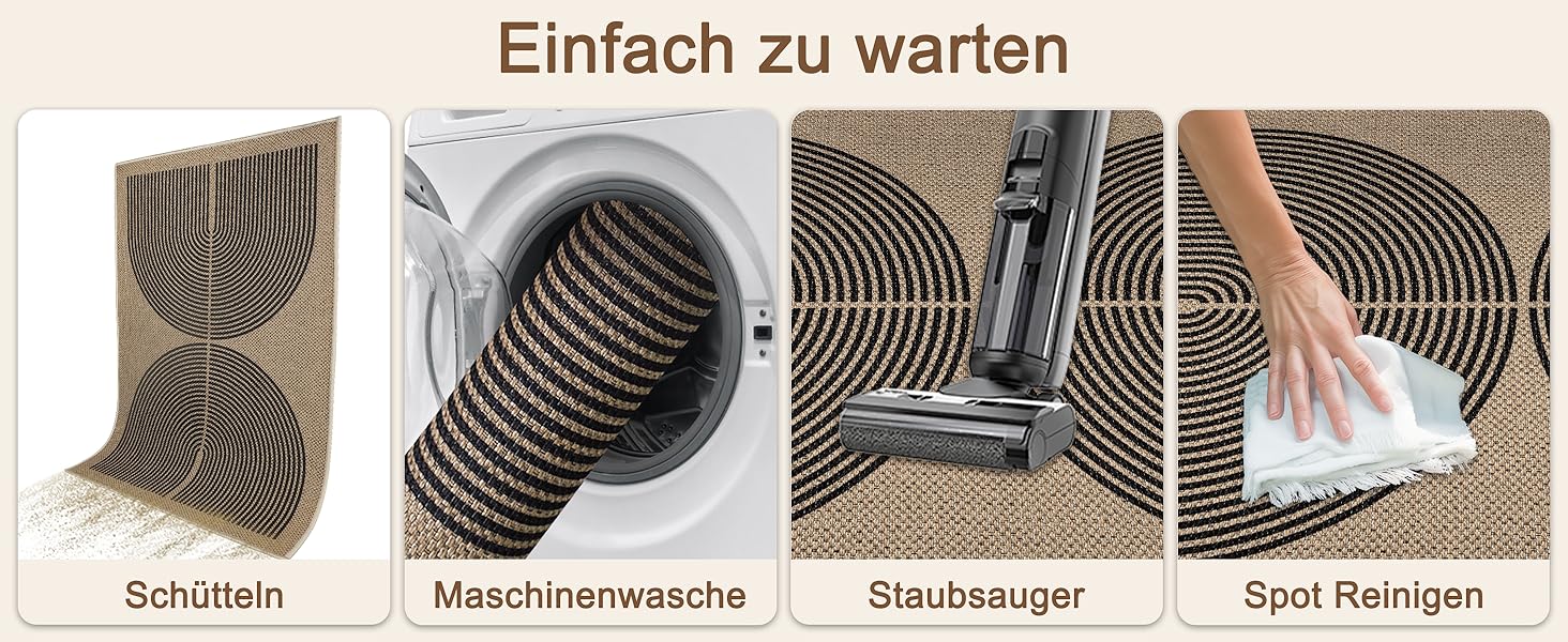 Килимок для дому та вулиці 50x80 см, джутовий, антиковзаючий, чорний