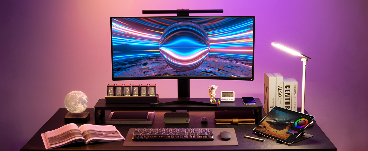 Підставка для 2 моніторів VAYDEER з 4 USB-портами, алюмінієва, для PC та ноутбуків (до 32 дюймів), чорна