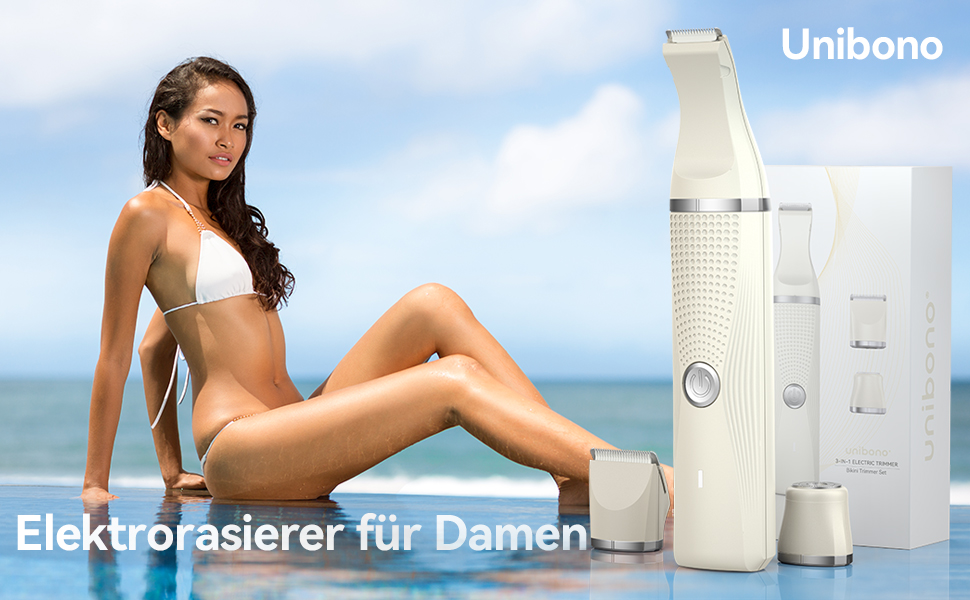 Електричний набір для гоління жінок, багатофункціональний. Ідеально підходить для гоління тіла, зони бікіні, ніг та рук. З USB-C зарядкою та чохлом. Бежевий колір.