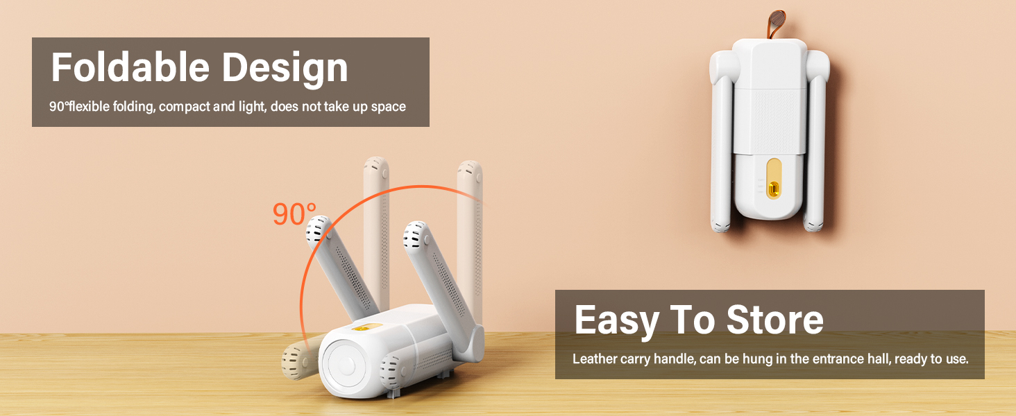 Електричний сушильник для взуття та черевиків з таймером 120 хв, UV-підсвічуванням, чорний