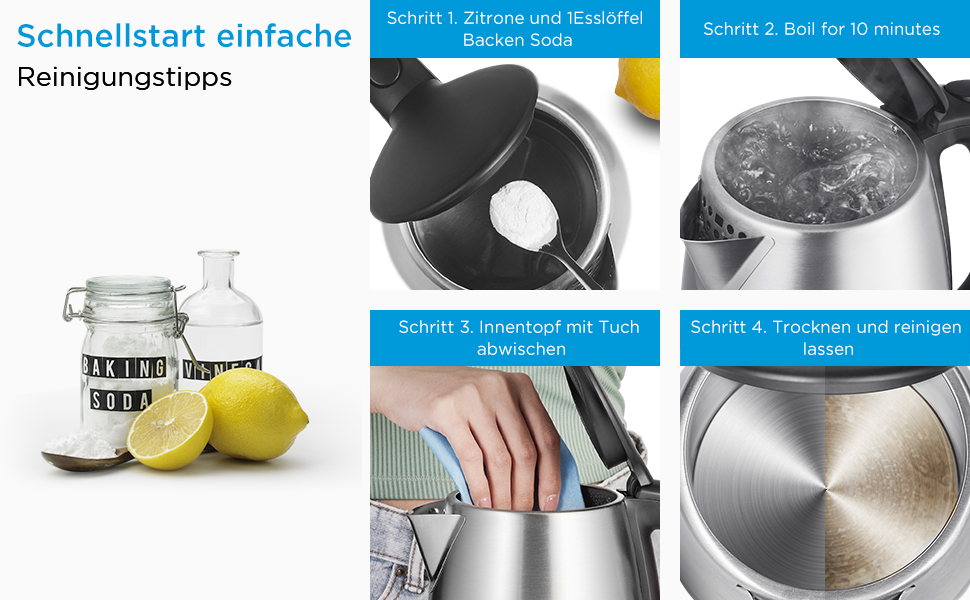 Midea 1.7L Stainless Steel Electric Kettle - Fast Boil, LED Display, 360° Base, BPA-Free