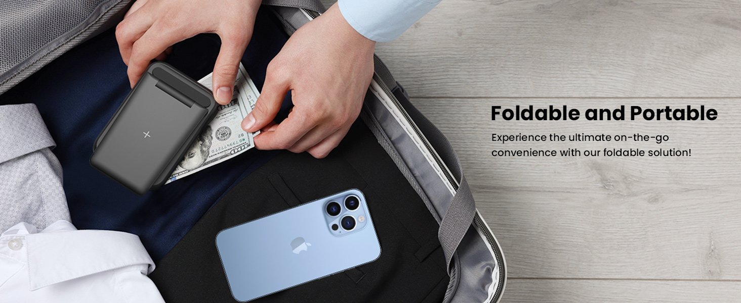 Бездротовий зарядний пристрій JoyGeek 3 в 1 для iPhone, Apple Watch, AirPods (Чорний)