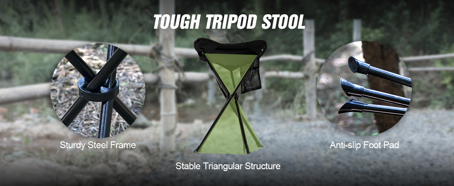 REDCAMP: 2 шт. складаних туристичних стільців на штативі, 56 см, чорні