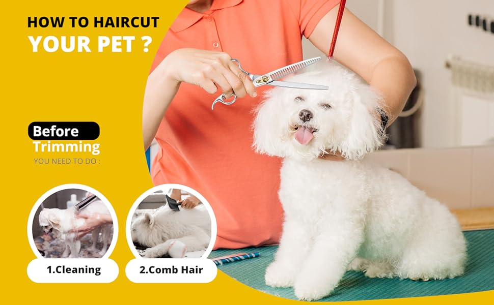 Професійна собача шерсть ножиці Dream Reach 8 дюймів - ножиці для грумінгу собак та котів з ергономічною ручкою, з високоякісної сталі 440C, з регульованим болтом