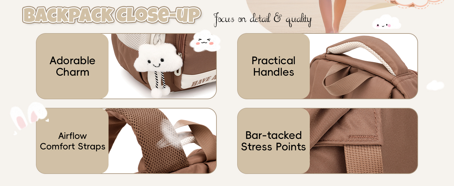 Шкільний рюкзак для дівчаток-підлітків: легкий, водонепроникний, з милим брелоком. Підходить для 3-5 класів та старшої школи. Великий рюкзак фіолетового кольору