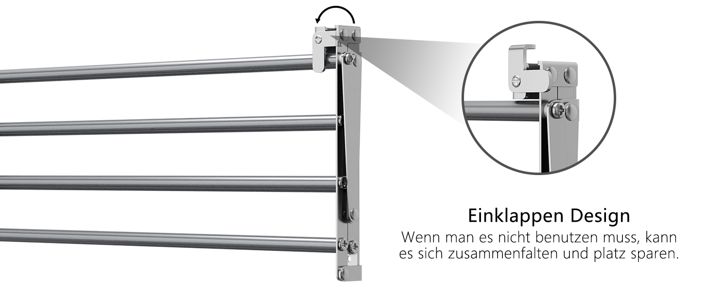 Настінна сушарка для білизни Innotic - розкладний, вологостійкий, сірий, 60 см