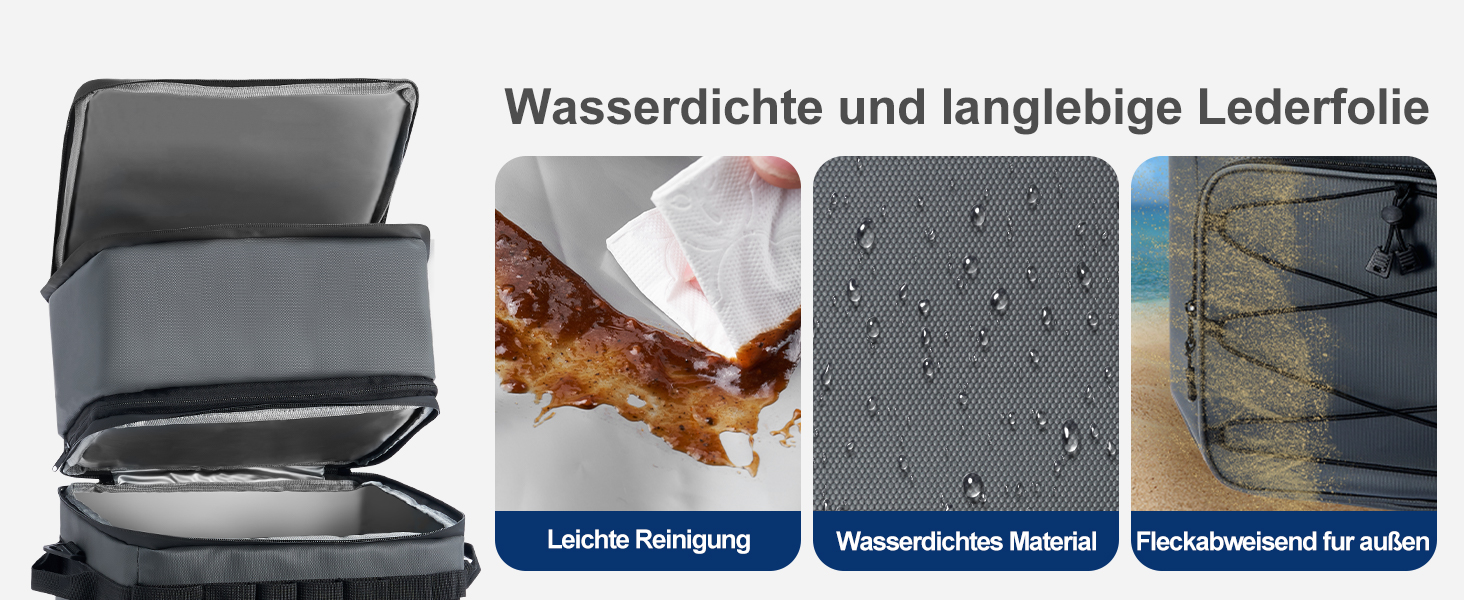 Термосумка Odoland 72 літри з колесами та ручкою – сіра. Ізольована сумка-холодильник для пікніка, пляжу, кемпінгу, подорожей. Витримує 72 банки. Водонепроникна та витікання не допускає.