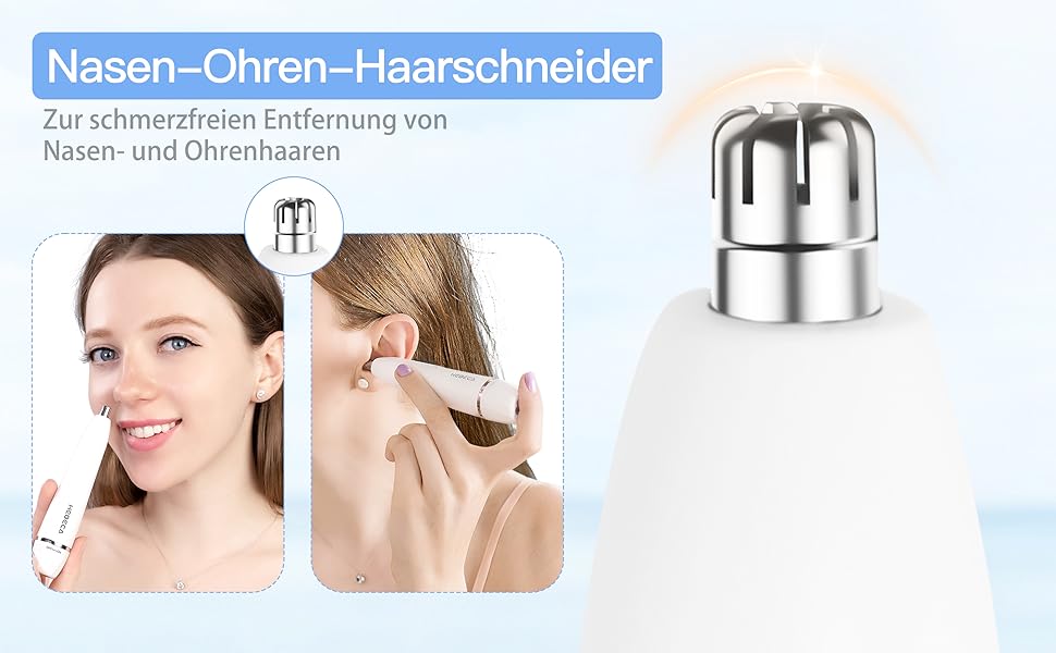 Електричний триммер для волосся на обличчі 3-в-1 для жінок. Триммер для брів, обличчя, тіла. Бездротовий, водонепроникний. Білий