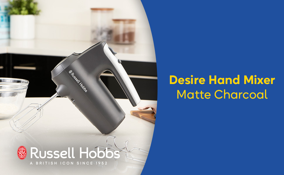 Міксер Russell Hobbs Desire Red з 5 швидкостями та функцією імпульсу, 350W, з набором насадок для замішування та тіста