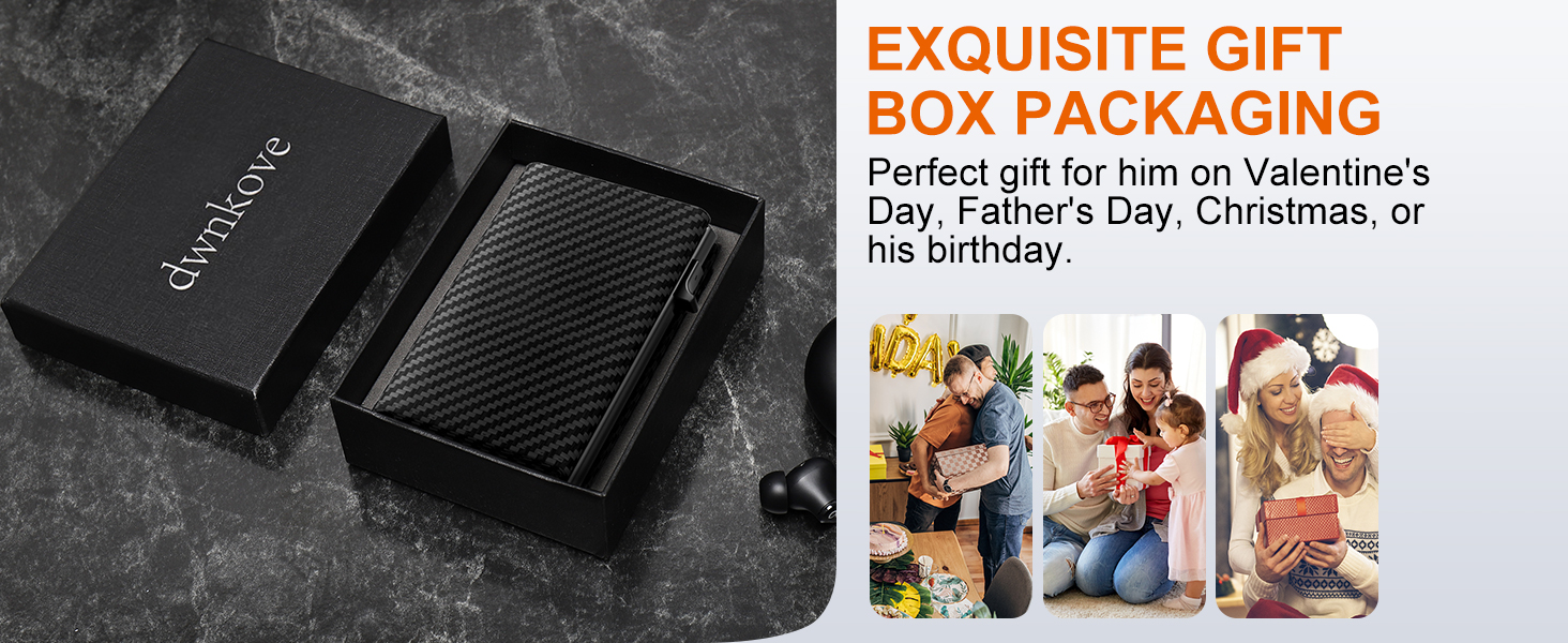 Чоловіче картхолдер/портмоне: Slim модель з відділом для монет, RFID захистом та віконцем для ID, Pop-Up, шкіряне, карбоновий дизайн (чорний)